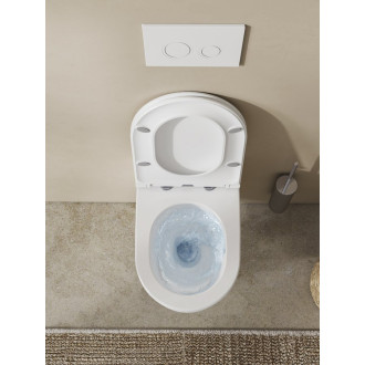 GLANZ závěsná WC mísa, Vortex Rimless, 36x52,5cm, bílá