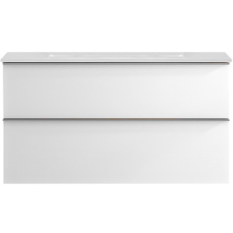 CERANO - Koupelnová skříňka pod umyvadlo s úchytkou Velora - bílá matná, chromová úchytka - 100x49,8x46 cm