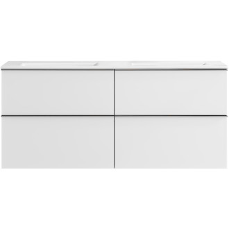 CERANO - Koupelnová skříňka pod umyvadlo s úchytkou Velora - bílá matná, chromová úchytka - 120x49,8x45,2 cm