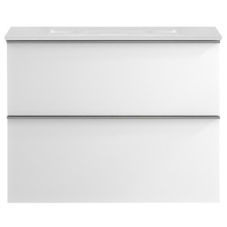 CERANO - Koupelnová skříňka pod umyvadlo s úchytkou Velora - bílá matná, chromová úchytka - 60x49,8x46 cm