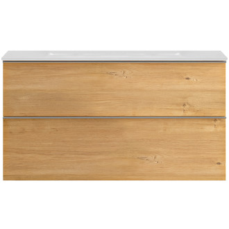 CERANO - Koupelnová skříňka pod umyvadlo s úchytkou Velora - dub medový, chromová úchytka - 100x49,8x46 cm