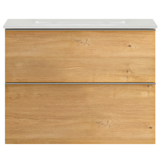 CERANO - Koupelnová skříňka pod umyvadlo s úchytkou Velora - dub medový, chromová úchytka - 60x49,8x46 cm