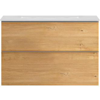 CERANO - Koupelnová skříňka pod umyvadlo s úchytkou Velora - dub medový, chromová úchytka - 70x49,8x46 cm