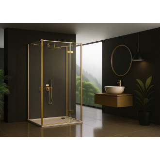 Sprchový kout Rea Atlas 90x80 Brush Gold