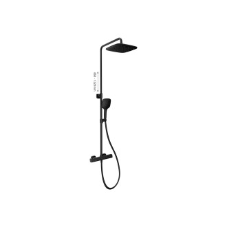 Ravak TD F 091.20 Sprchový sloup s termostat. bat. a setem, black X070160