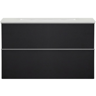 CERANO - Koupelnová skříňka pod umyvadlo s úchytkou Velora - černá matná, chromová úchytka - 80x49,8x46 cm