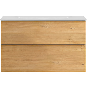 CERANO - Koupelnová skříňka pod umyvadlo s úchytkou Velora - dub medový, chromová úchytka - 80x49,8x46 cm