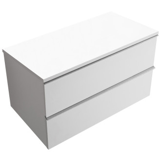 CERANO - Koupelnová skříňka pod umyvadlo s úchytkou/deskou pod umyvadlo Velora - 18 mm - bílá matná, chromová úchytka - 70x49,8x46 cm