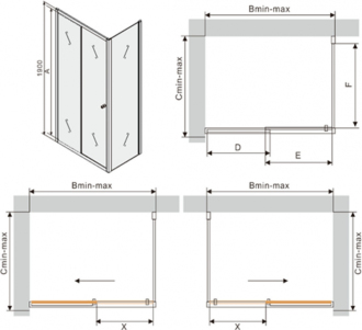 Mexen Apia výsuvný sprchový kout 115 x 80 cm, transparentní, chrom - 840-115-080-01-00