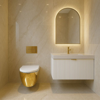 Závěsná WC mísa Rea Carlo Mini Tornado NF WHITE GOLD