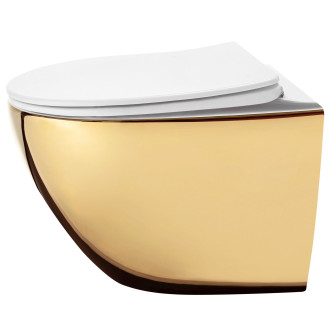 Závěsná WC mísa Rea Carlo Mini Tornado NF WHITE GOLD