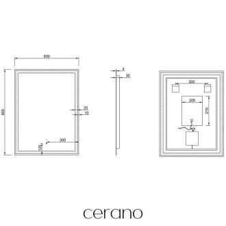 CERANO - Koupelnové LED zrcadlo Interno - 60x80 cm - 2. JAKOST