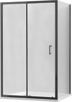 Mexen Apia výsuvná sprchová kabina 130 x 80 cm, průhledná, černá - 840-130-080-70-00