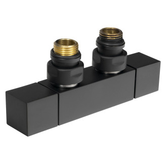 CUBE TWIN připojovací sada ventilů pro středové připojení, černá mat