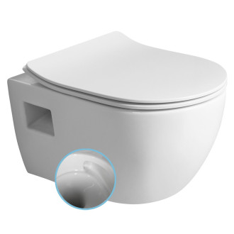 LUNA závěsná WC mísa, Vortex Rimless, 35,5x49cm, bílá