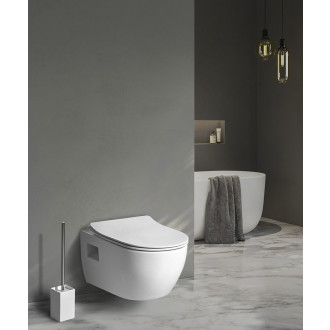 LUNA závěsná WC mísa, Vortex Rimless, 35,5x49cm, bílá
