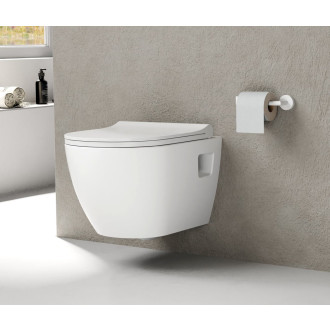 LUNA závěsná WC mísa, Vortex Rimless, 35,5x49cm, bílá