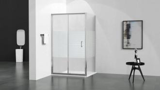 Mexen Apia vysouvací sprchový kout 115x90 cm, transparent/pruhy, chrom 840-115-090-01-20