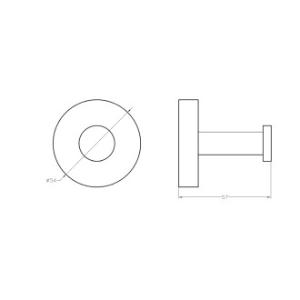Věšáček válcový magnetický, 54 × 54 × 57 mm, chrom