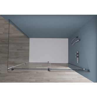 CERANO - Sprchový kout Santoro - pravá - 6 mm - černá matná, mléčné sklo - 140x80 cm - posuvný