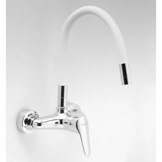 Novaservis Dřezová baterie s elastickým ramenem 150mm, bílá-chrom 94480,0B