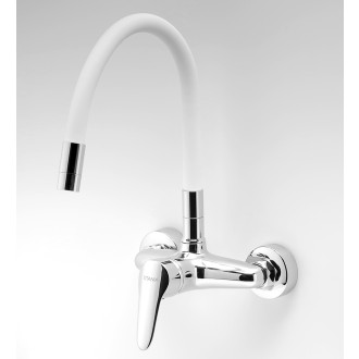 Novaservis Dřezová baterie s elastickým ramenem 150mm, bílá-chrom 94480,0B