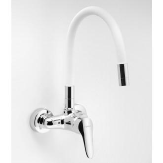 Novaservis Dřezová baterie s elastickým ramenem 100mm, bílá-chrom 94484,0B