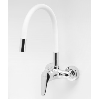 Novaservis Dřezová baterie s elastickým ramenem 100mm, bílá-chrom 94484,0B