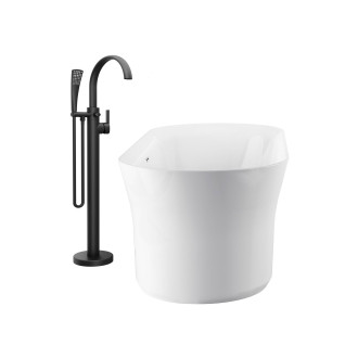 Ravak FM 080.20BL.RB07A Vanová baterie na podlahu se setem, black X070435