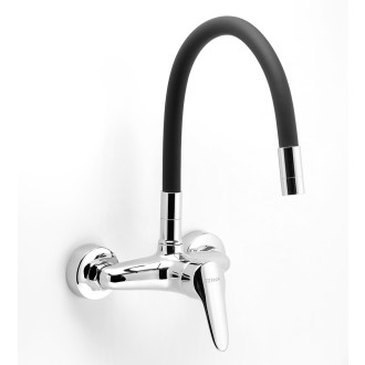 Novaservis Drezová nástenná baterie 150mm,cerná-chrom s elastickým ramenem 94480,0C