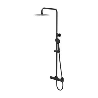 Cersanit City sprchový set s termost. baterií, oválný černý S951-848