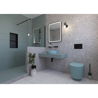 Wc s prkénkem softclose závěsné SAT Infinitio zelená mat zadní odpad SATINF010RREXPLGEM