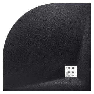 BESCO VEXO ČTVRTKRUH, SMC vanička, 90x90x3,2 cm, černá barva, bez nožiček VANKVEX90CTVRTB