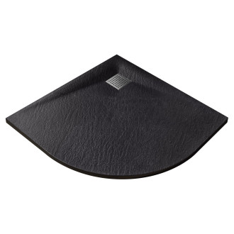 BESCO VEXO ČTVRTKRUH, SMC vanička, 90x90x3,2 cm, černá barva, bez nožiček VANKVEX90CTVRTB