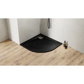 BESCO VEXO ČTVRTKRUH, SMC vanička, 90x90x3,2 cm, černá barva, bez nožiček VANKVEX90CTVRTB