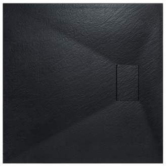 BESCO VEXO ČTVEREC, SMC vanička, 90x90x3,2 cm, černá barva, bez nožiček VANKVEX90CTVERB