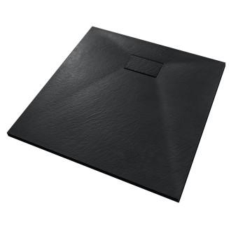 BESCO VEXO ČTVEREC, SMC vanička, 90x90x3,2 cm, černá barva, bez nožiček VANKVEX90CTVERB