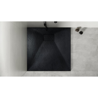 BESCO VEXO ČTVEREC, SMC vanička, 90x90x3,2 cm, černá barva, bez nožiček VANKVEX90CTVERB