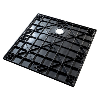 BESCO VEXO ČTVEREC, SMC vanička, 90x90x3,2 cm, černá barva, bez nožiček VANKVEX90CTVERB
