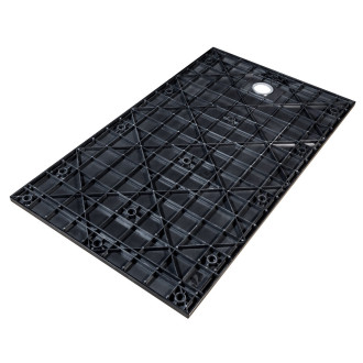 BESCO VEXO OBDÉLNÍK, SMC vanička, 120x80x3,2 cm, černá barva, bez nožiček VEXOOBD1280B