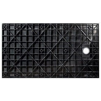 BESCO VEXO OBDÉLNÍK, SMC vanička, 100x80x3,2 cm, černá barva, bez nožiček VEXOOBD1080B