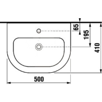 Umyvadlo Jika Deep 50x41 cm otvor pro baterii uprostřed H8126110001041