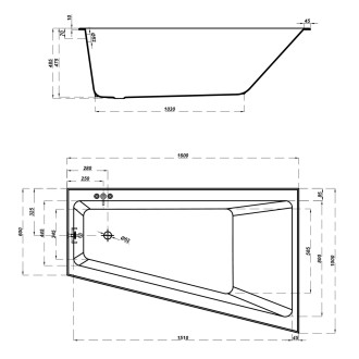 Cersanit Crea vana 160x100 P S301-230