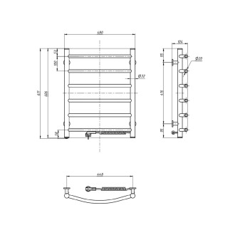 SUPE elektrický sušák ručníků, 480x600mm, 148W, bílý