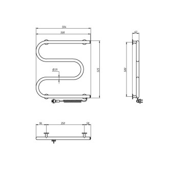 VIPE elektrický sušák ručníků, 500x500mm, 59W, bílý
