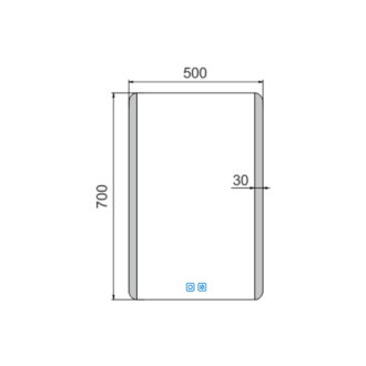 LED zrcadlo 500x700 se dvěma dotykovými senzory