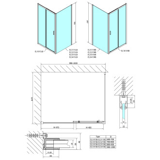 EASY BLACK obdélníkový sprchový kout 1000x700mm, čiré sklo L/P varianta