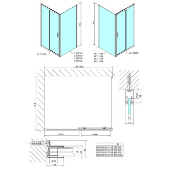 EASY BLACK obdélníkový sprchový kout 1200x800mm, čiré sklo L/P varianta