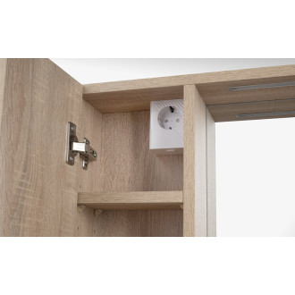 ZOJA/KERAMIA FRESH STRIP galerka s LED osvětlením, 60x60x14cm, levá, dub platin