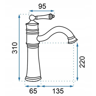 Rea Baterie umyvadlová vysoká Vintage Old Black High REA-B0227